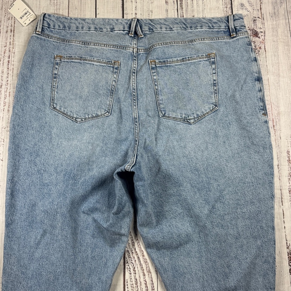 NWT GOOD AMERICAN JEANS WOMEN'S PLUS SIZE 20 FRAYED  HEM STRAIGHT LEG DENIM - Picture 6 of 16